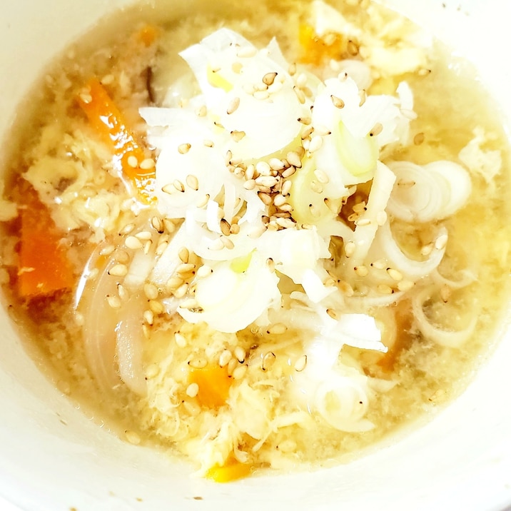 おいしい❤️焼肉屋さんの味!野菜たまごスープ